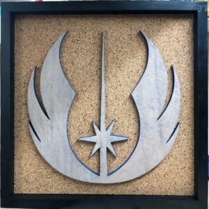 Disney Inspired Star Wars Pin Display Shadowbox (Jedi Symbol), Corkboard, Cork Display