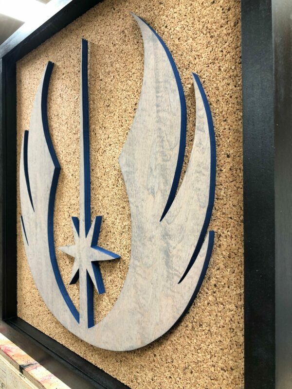 Disney Inspired Star Wars Pin Display Shadowbox (Jedi Symbol), Corkboard, Cork Display