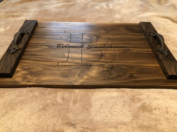 Handmade hardwood engraved serving tray, charcuterie, bbq, serve