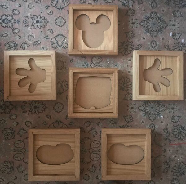 Disney Inspired Pin Display Shadowbox (Mickey Mouse Parts), Corkboard, Cork Display
