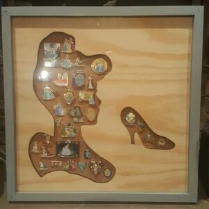 Disney Inspired Pin Display Shadowbox (Cinderella), Corkboard, Cork Display