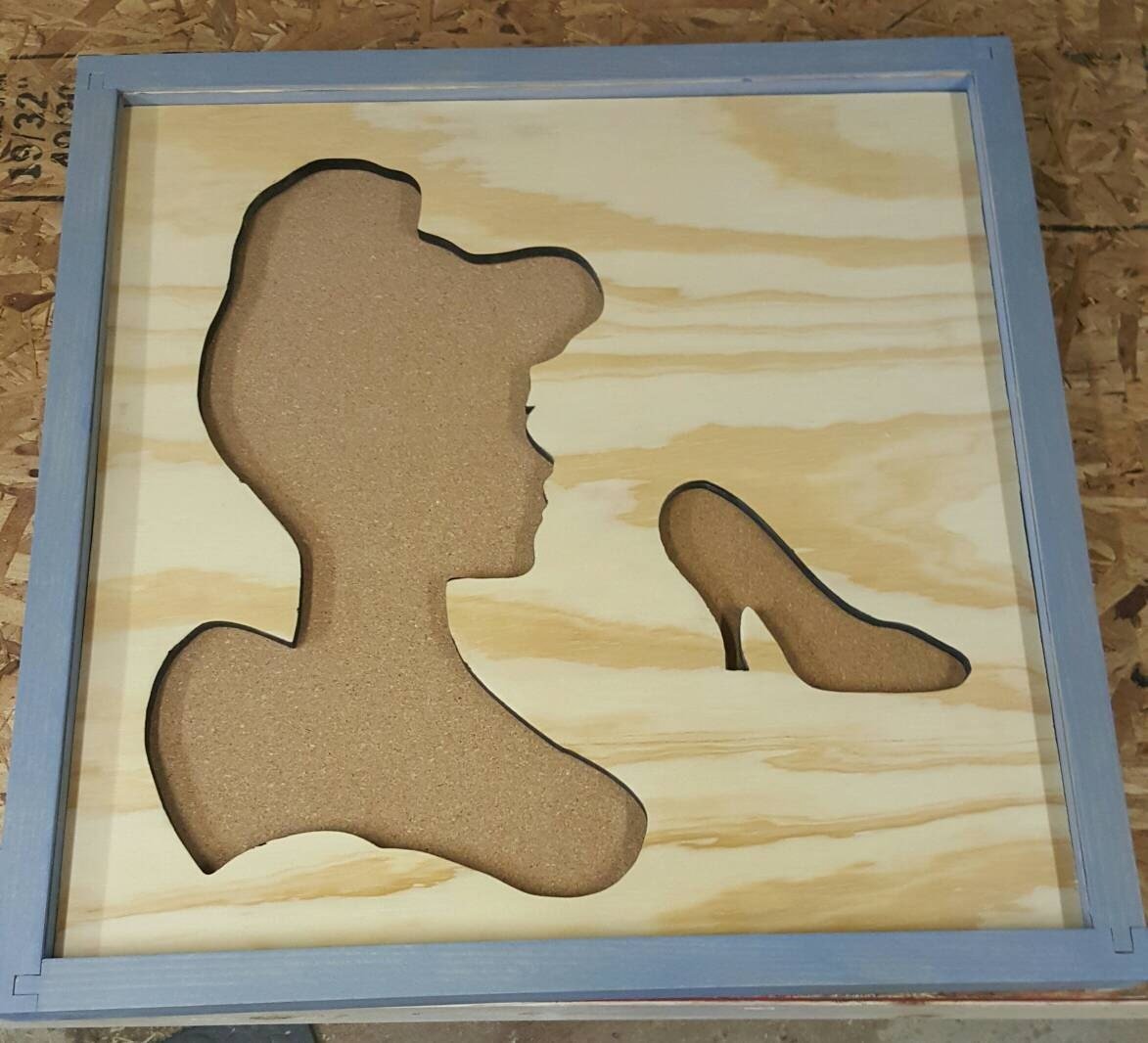 Disney Inspired Pin Display Shadowbox (Cinderella), Corkboard, Cork Display
