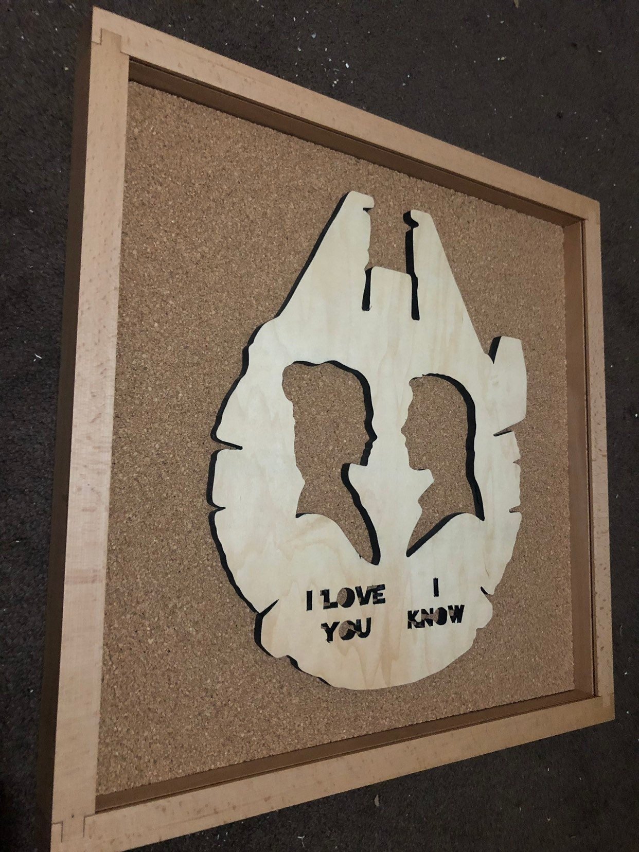 Disney Inspired Star Wars Pin Display Shadowbox (Millennium Falcon), Corkboard, Cork Display