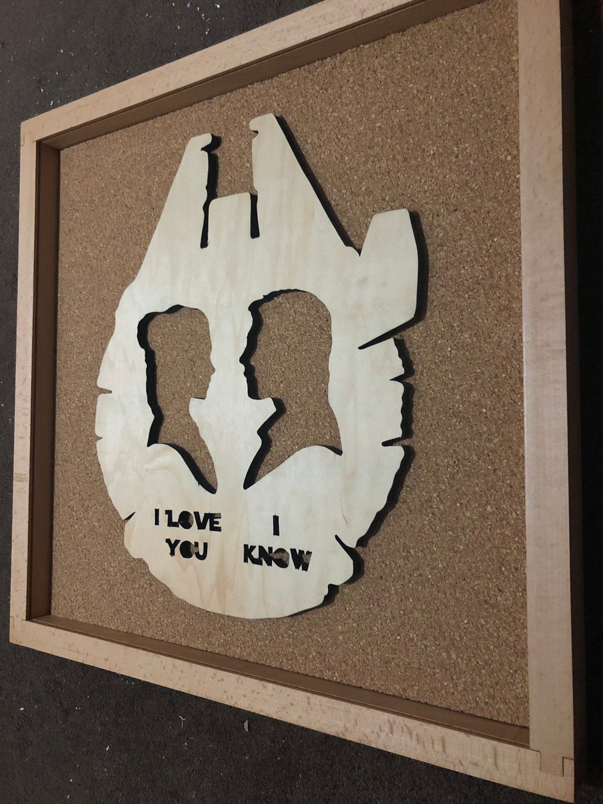 Disney Inspired Star Wars Pin Display Shadowbox (Millennium Falcon), Corkboard, Cork Display