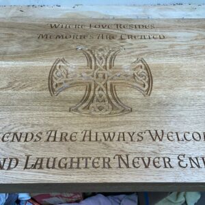 Handmade hardwood engraved stove cover/noodle board