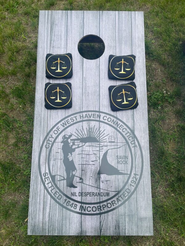 Custom Handmade Cornhole boards with custom bags
