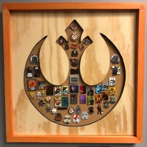 Disney Inspired Star Wars Pin Display Shadowbox (Rebel Symbol), Corkboard, Cork Display