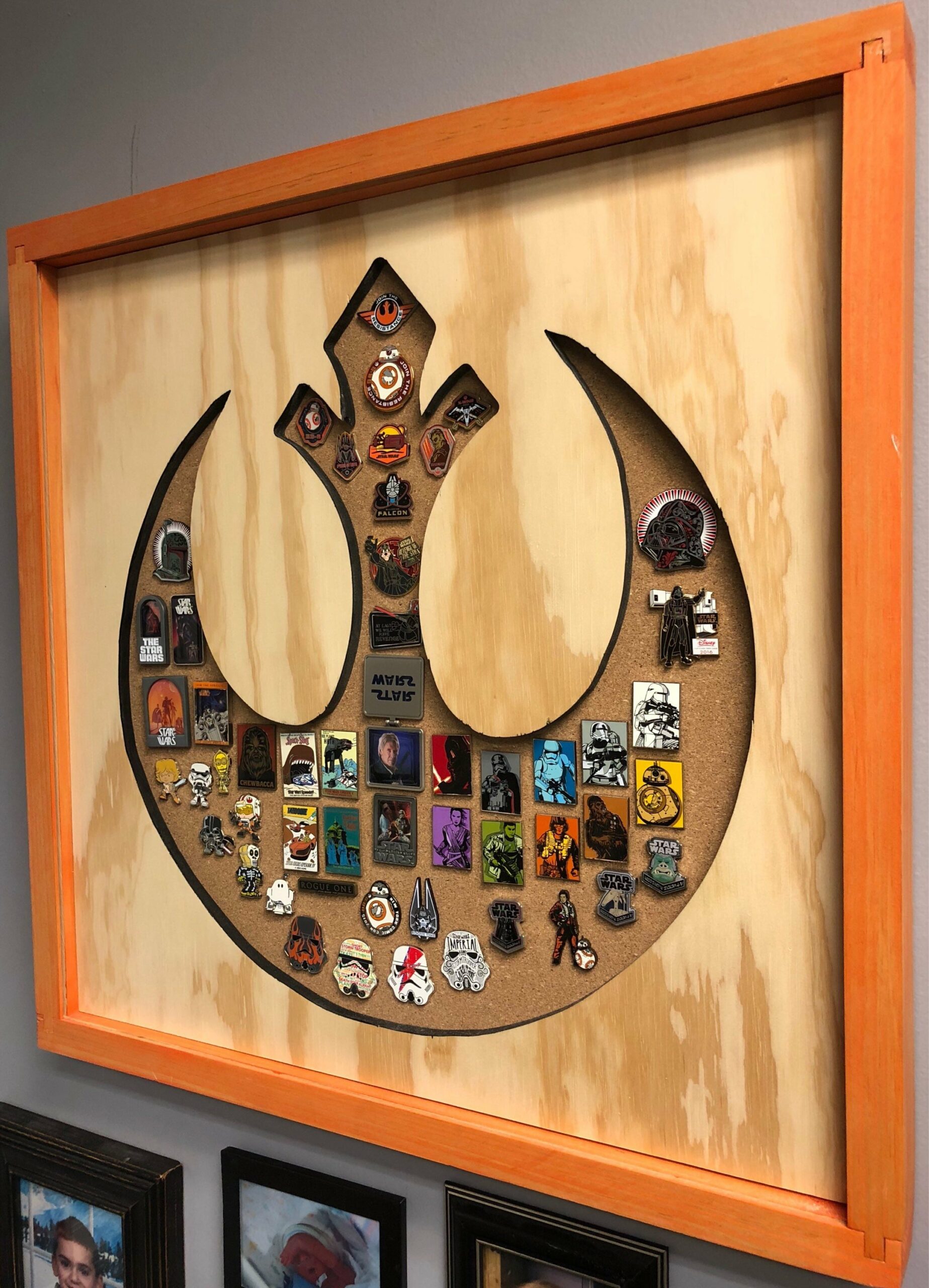 Disney Inspired Star Wars Pin Display Shadowbox (Rebel Symbol