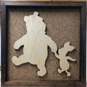 Disney Inspired Pin Display Shadowbox (Pooh and Piglet), Corkboard, Cork Display