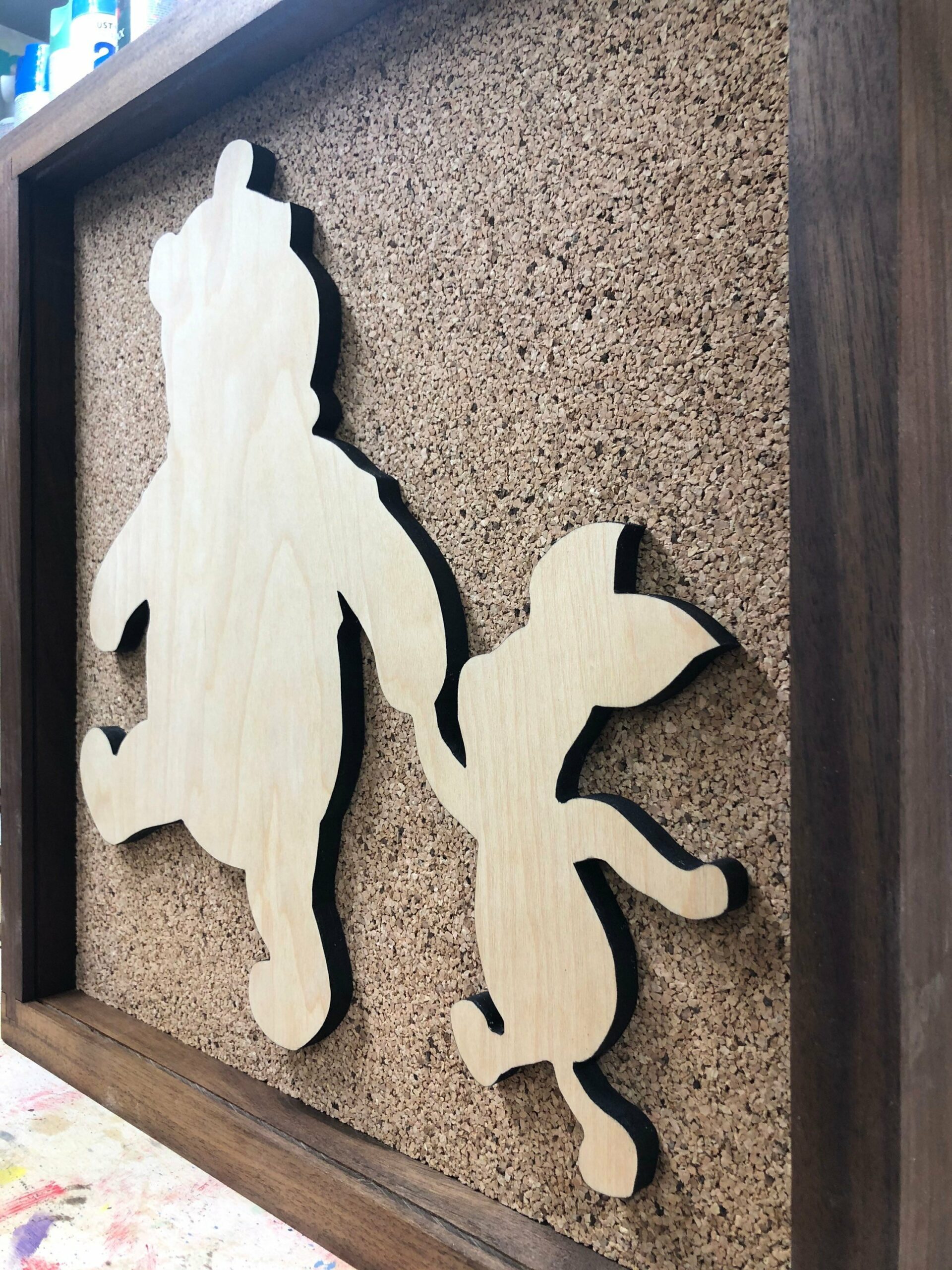Disney Inspired Pin Display Shadowbox (Pooh and Piglet), Corkboard, Cork Display