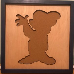 Disney Inspired Pin Display Shadowbox (Dopey), Corkboard, Cork Display