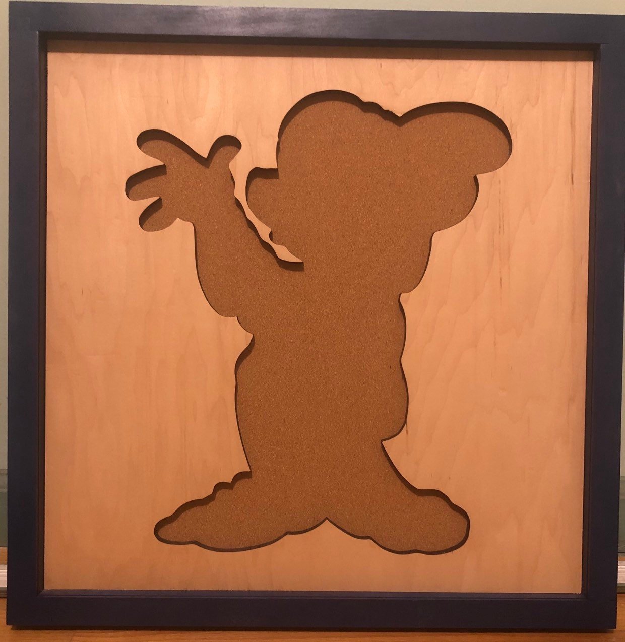Disney Inspired Pin Display Shadowbox (Dopey), Corkboard, Cork Display