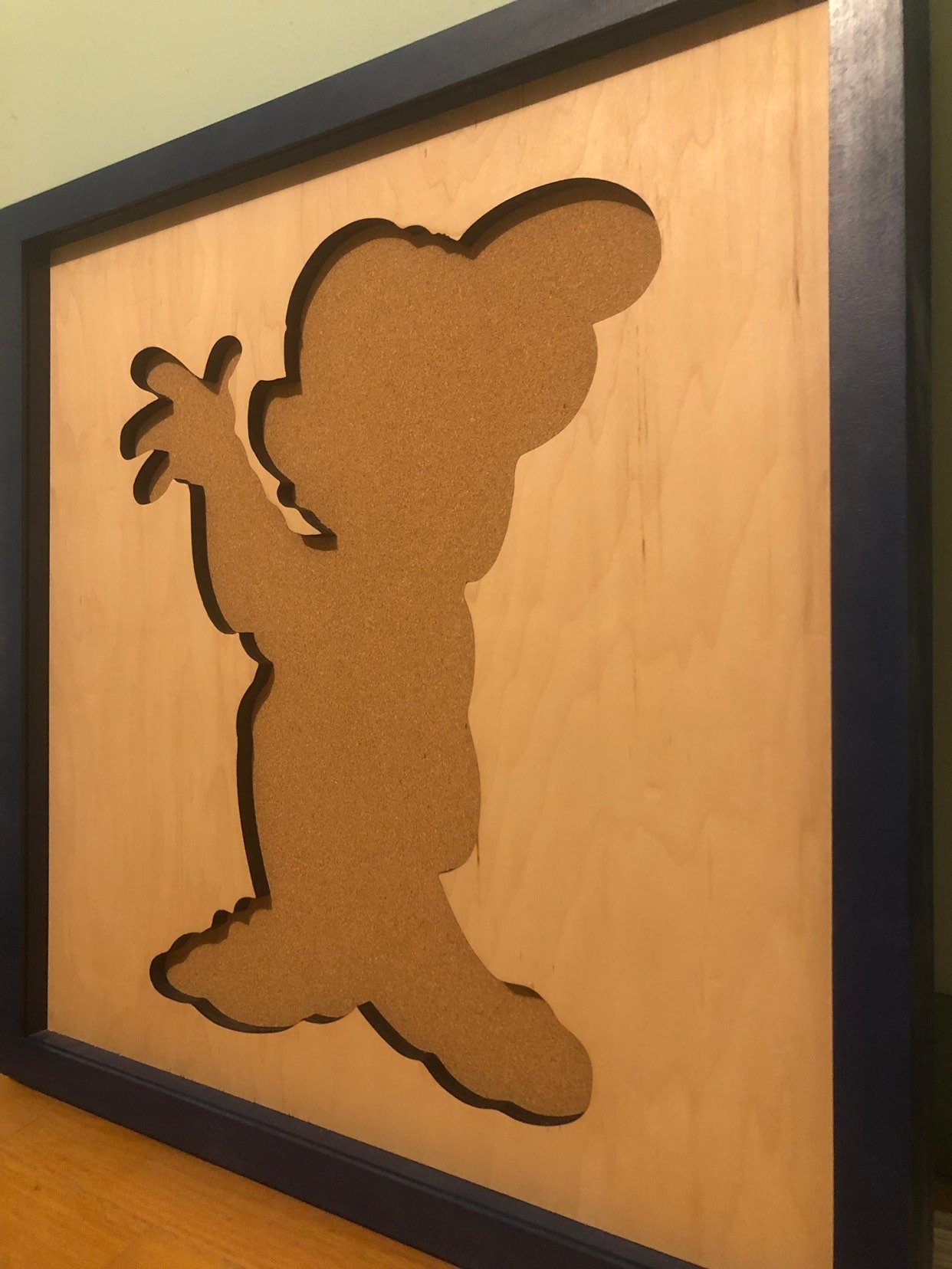 Disney Inspired Pin Display Shadowbox (Dopey), Corkboard, Cork Display
