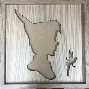 Disney Inspired Pin Display Shadowbox (Peter Pan and Tinkerbell), Corkboard, Cork Display