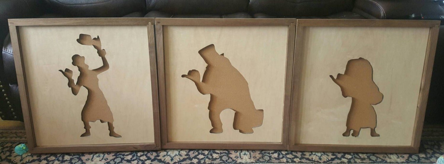 Disney Inspired Pin Display Shadowbox (Haunted Mansion Hitchiking Ghosts), Corkboard, Cork Display