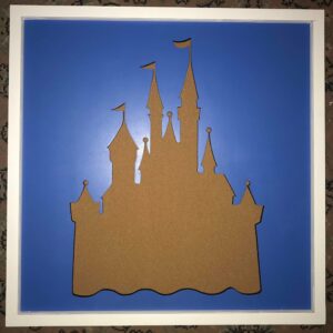 Disney Inspired Pin Display Shadowbox (Disney Cinderella Castle), Corkboard, Cork Display