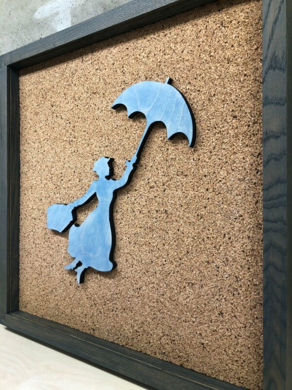 Disney Inspired Pin Display Shadowbox (Mary Poppins), Corkboard, Cork Display