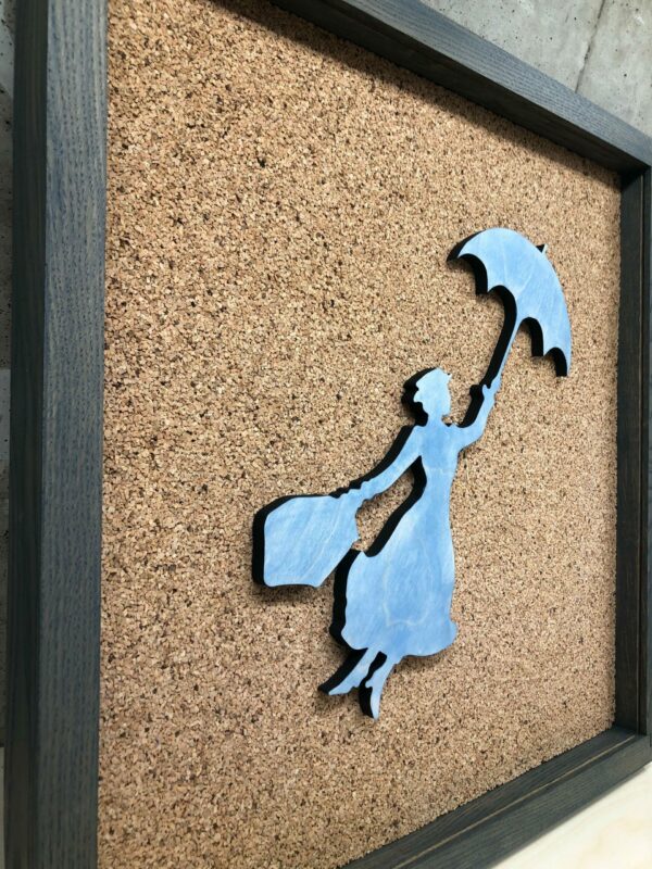 Disney Inspired Pin Display Shadowbox (Mary Poppins), Corkboard, Cork Display