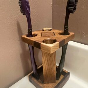 Solid wood Handcrafted Toothbrush Holder, bathroom, sink