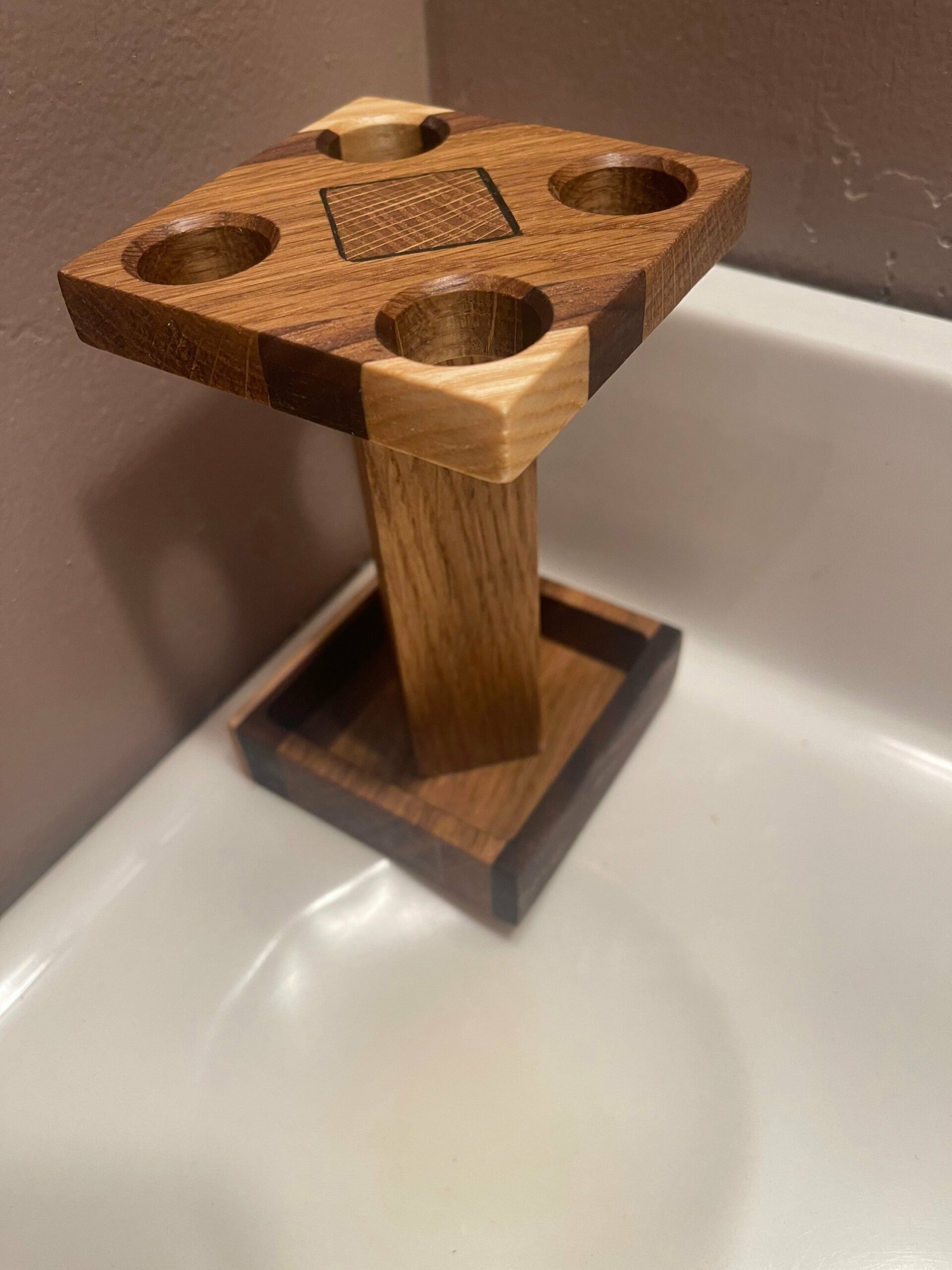 Solid wood Handcrafted Toothbrush Holder, bathroom, sink