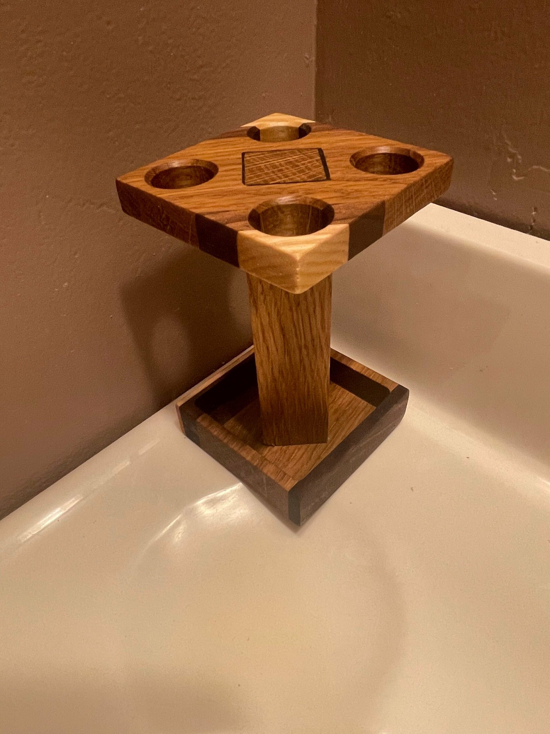 Solid wood Handcrafted Toothbrush Holder, bathroom, sink