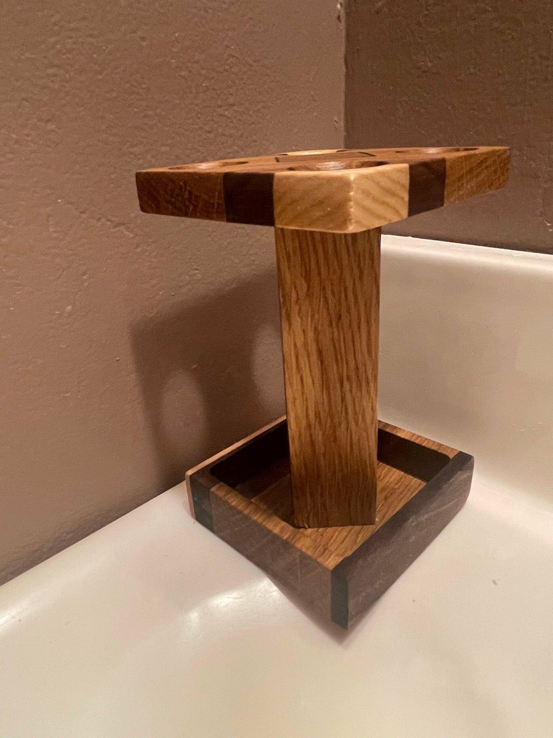 Solid wood Handcrafted Toothbrush Holder, bathroom, sink