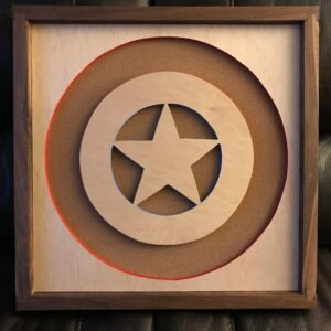 Disney Marvel Inspired Pin Display Shadowbox (Captain America Shield), Corkboard, Cork Display