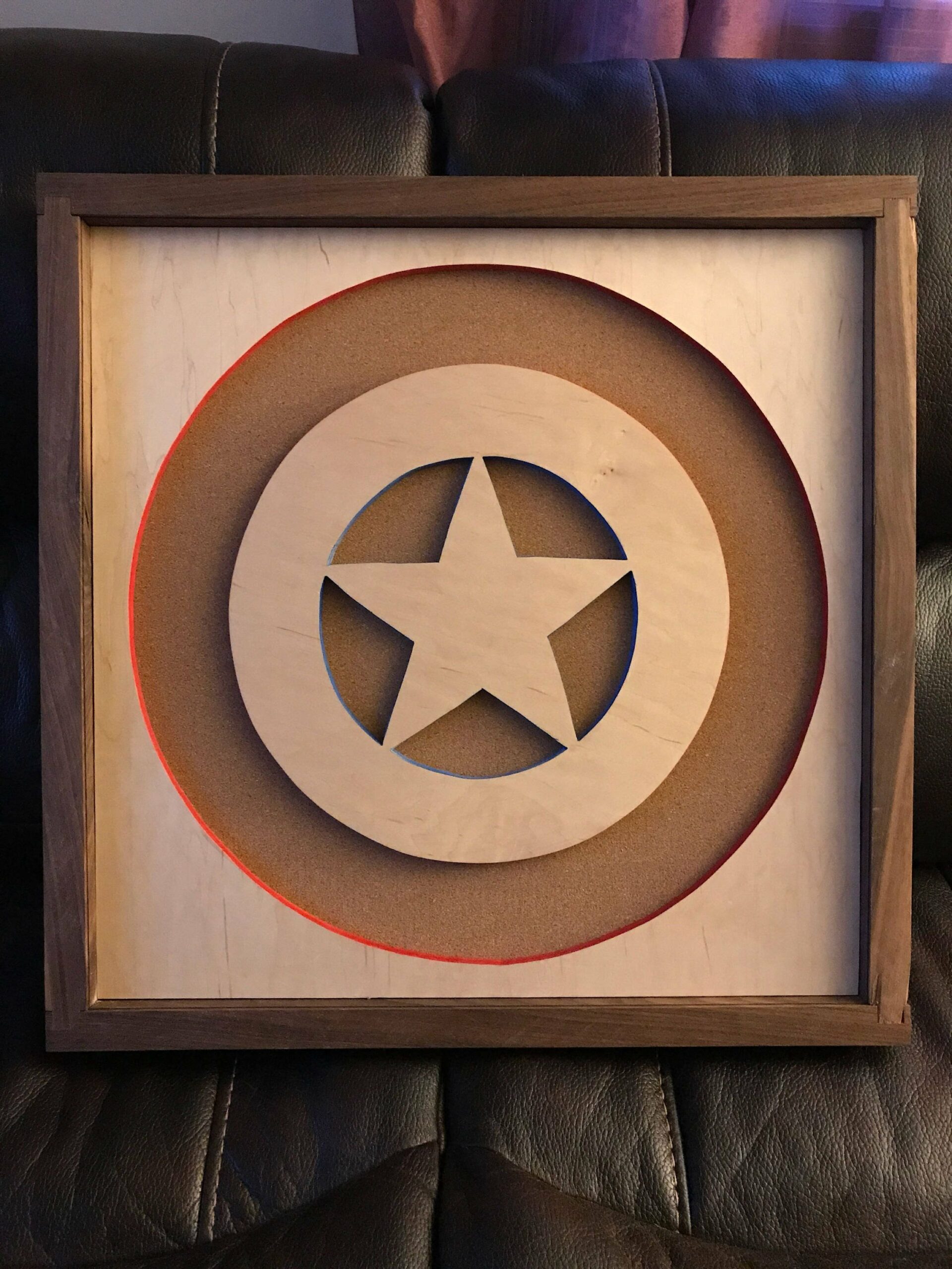 Disney Marvel Inspired Pin Display Shadowbox (Captain America Shield), Corkboard, Cork Display