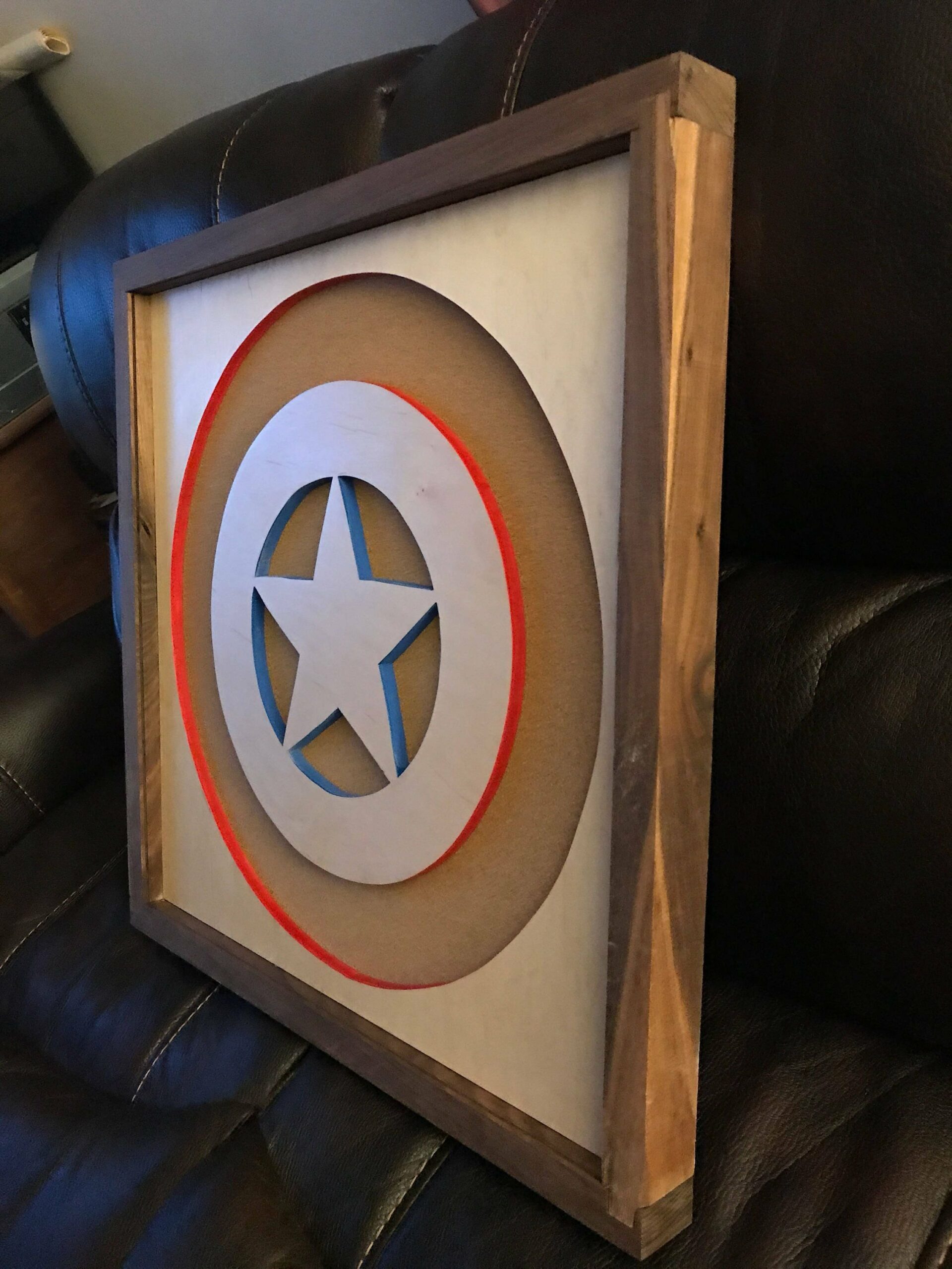 Disney Marvel Inspired Pin Display Shadowbox (Captain America Shield), Corkboard, Cork Display