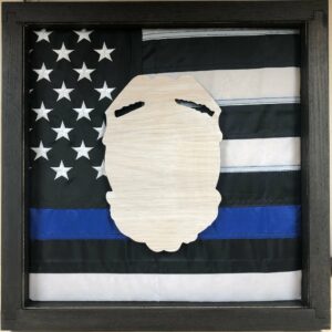 Police Badge(with or without flag) Display Shadowbox, Corkboard, Cork Display, medal display