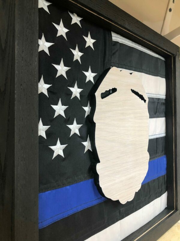 Police Badge(with or without flag) Display Shadowbox, Corkboard, Cork Display, medal display