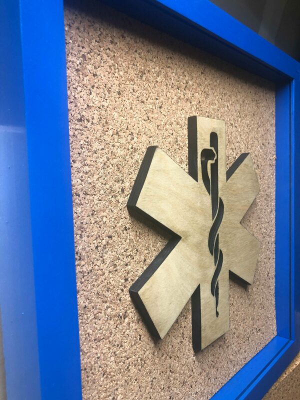 EMS First Responder Display Shadowbox, Corkboard, Cork Display