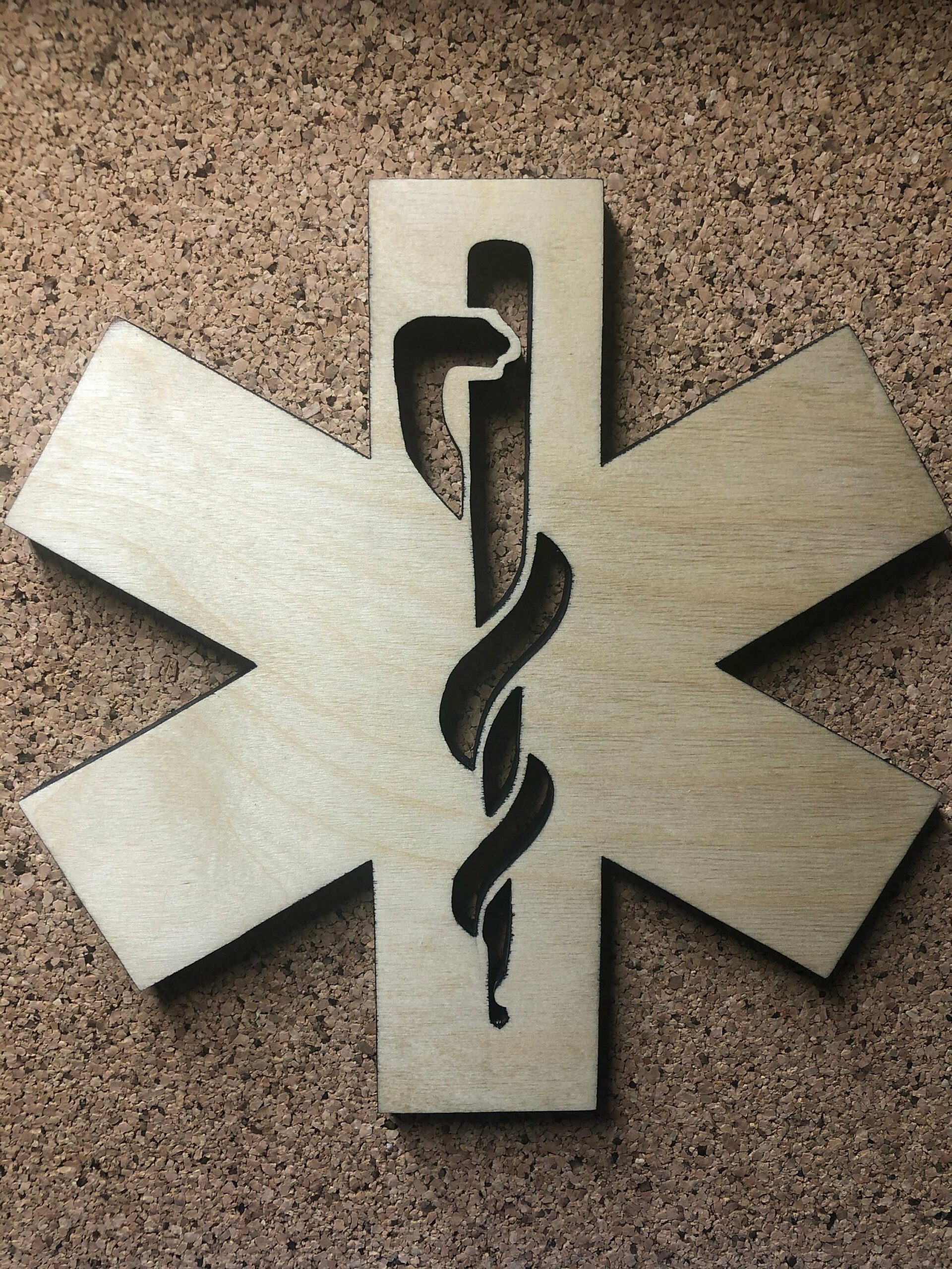 EMS First Responder Display Shadowbox, Corkboard, Cork Display