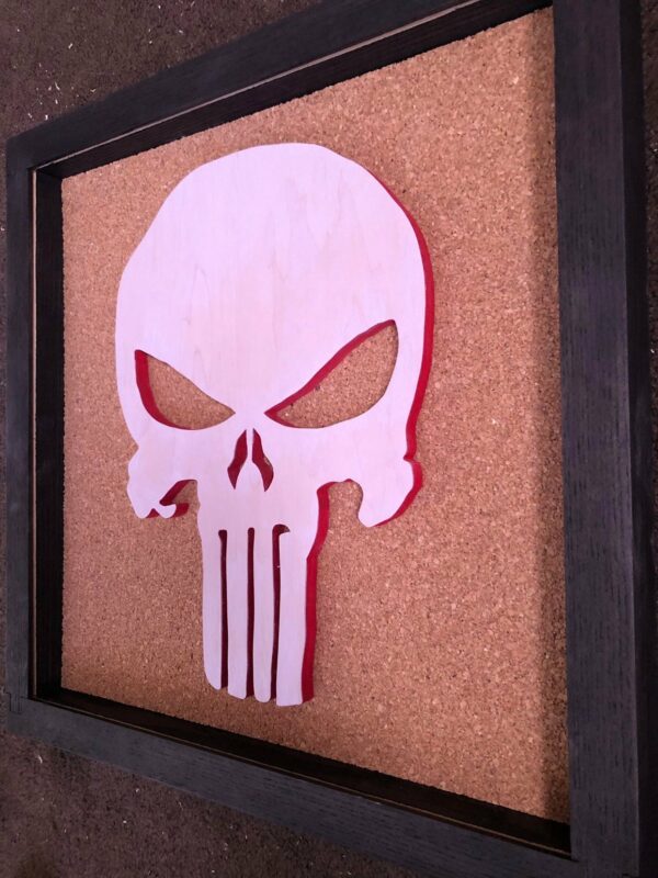 Disney Marvel Inspired Pin Display Shadowbox (Punisher), Corkboard, Cork Display
