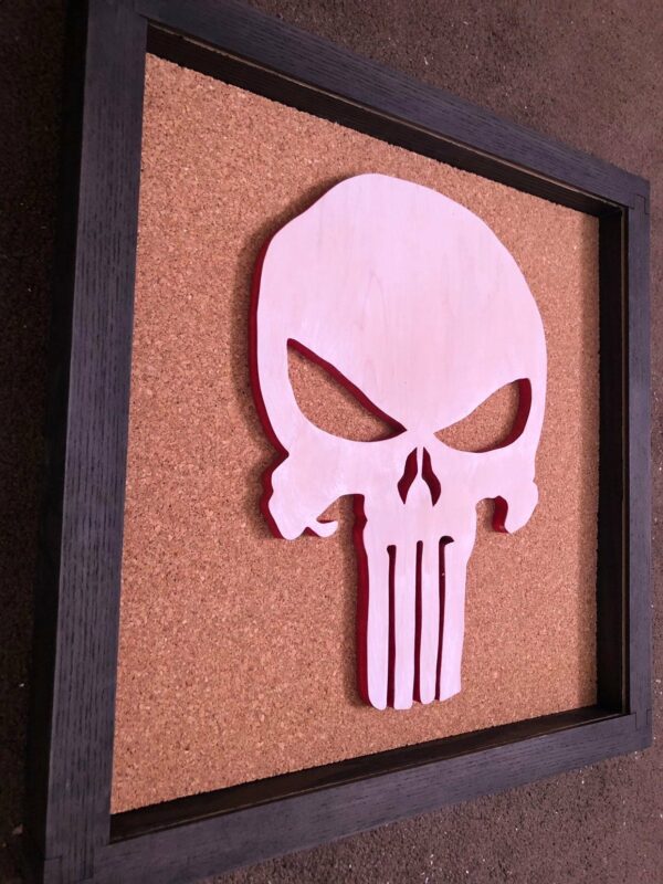 Disney Marvel Inspired Pin Display Shadowbox (Punisher), Corkboard, Cork Display