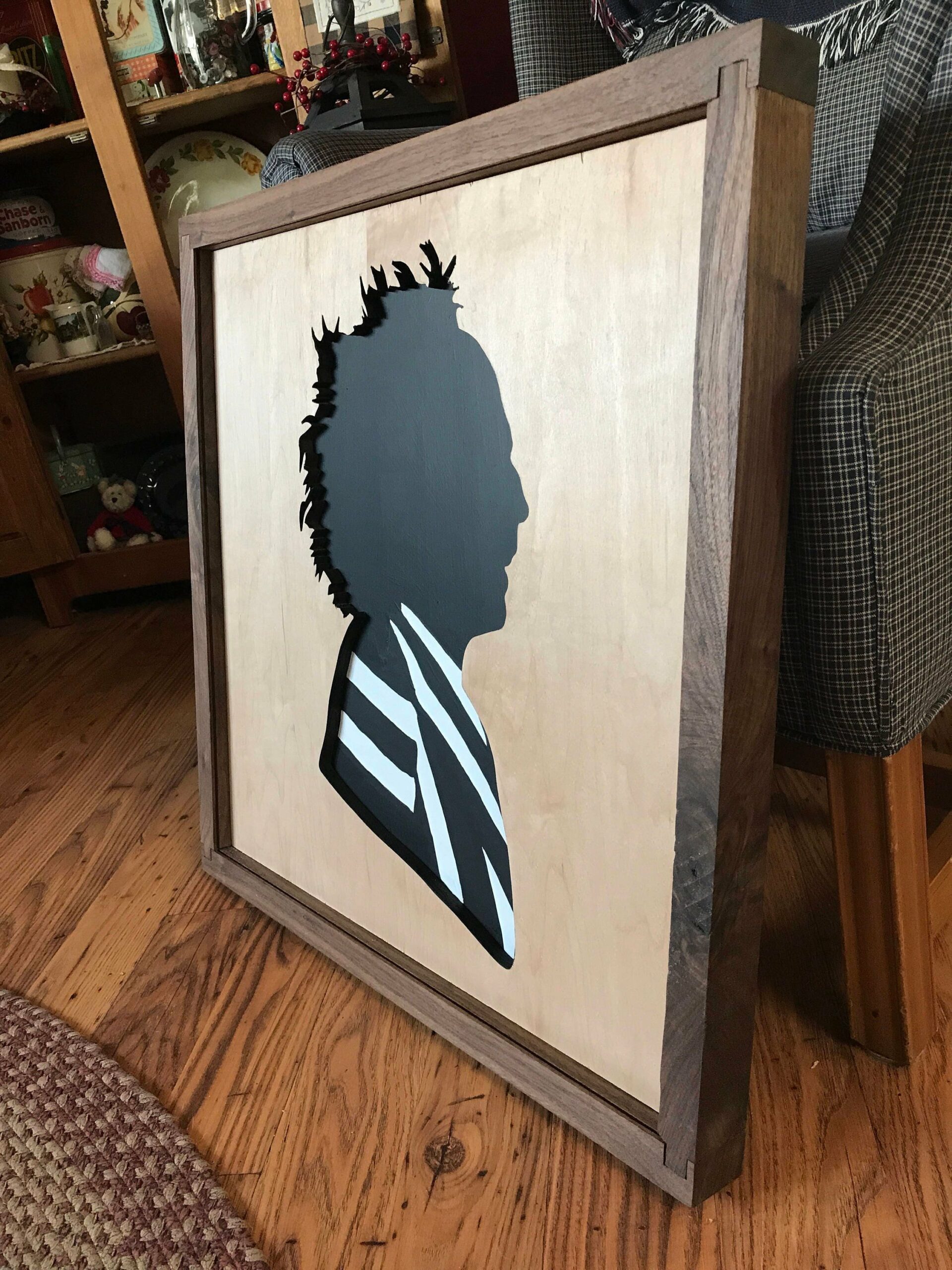 Beetlejuice Inspired Shadow Box Display, wall decor, fan, Tim Burton