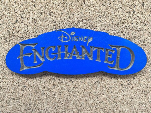 Disney Inspired Pin Display Shadowbox (Enchanted Movie logo), Corkboard, Cork Display