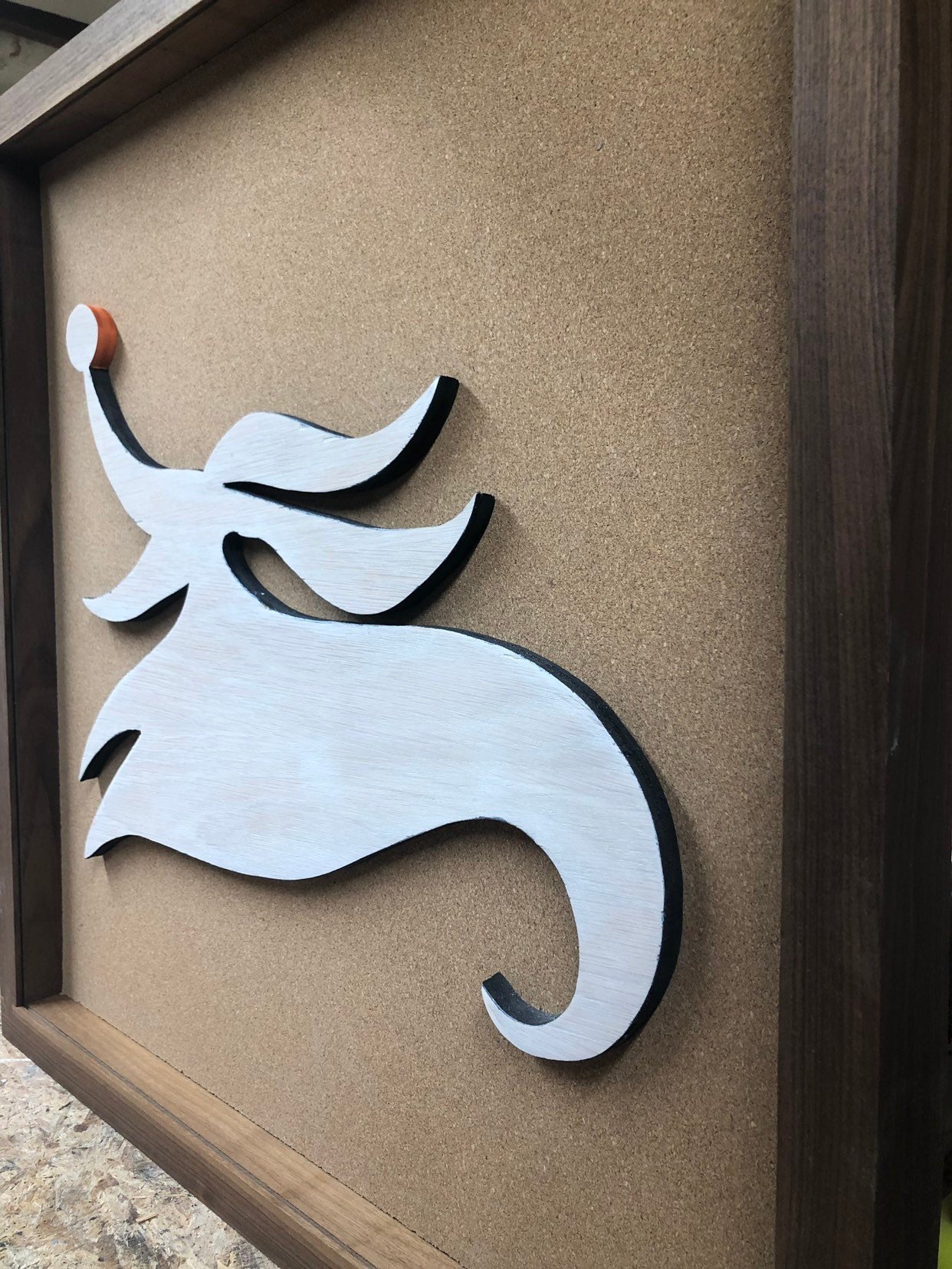 Disney Inspired Nightmare Before Christmas Pin Display Shadowbox (Zero), Corkboard, Cork Display