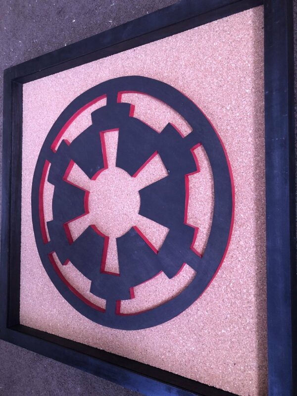 Disney Inspired Star Wars Pin Display Shadowbox (Imperial Symbol), Corkboard, Cork Display