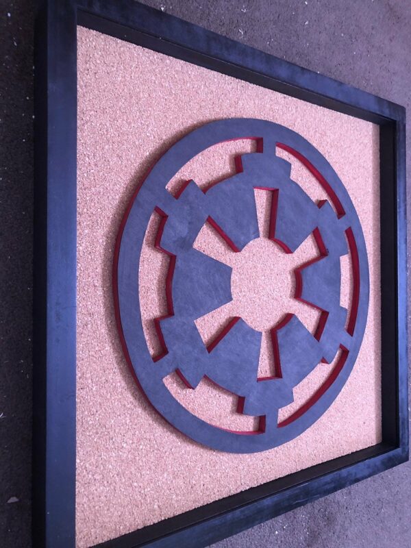 Disney Inspired Star Wars Pin Display Shadowbox (Imperial Symbol), Corkboard, Cork Display