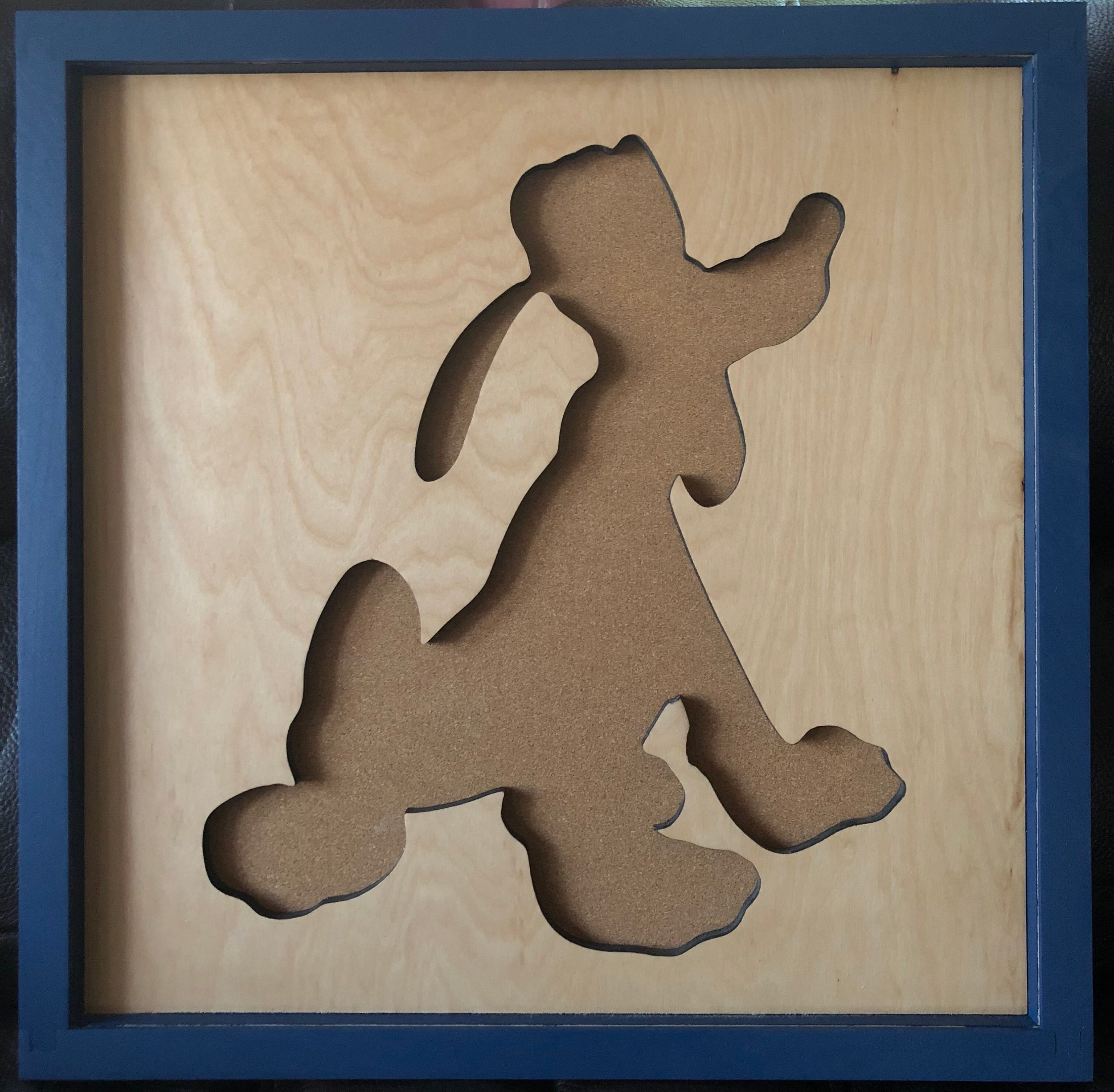 Disney Inspired Pin Display Shadowbox (Pluto), Corkboard, Cork Display