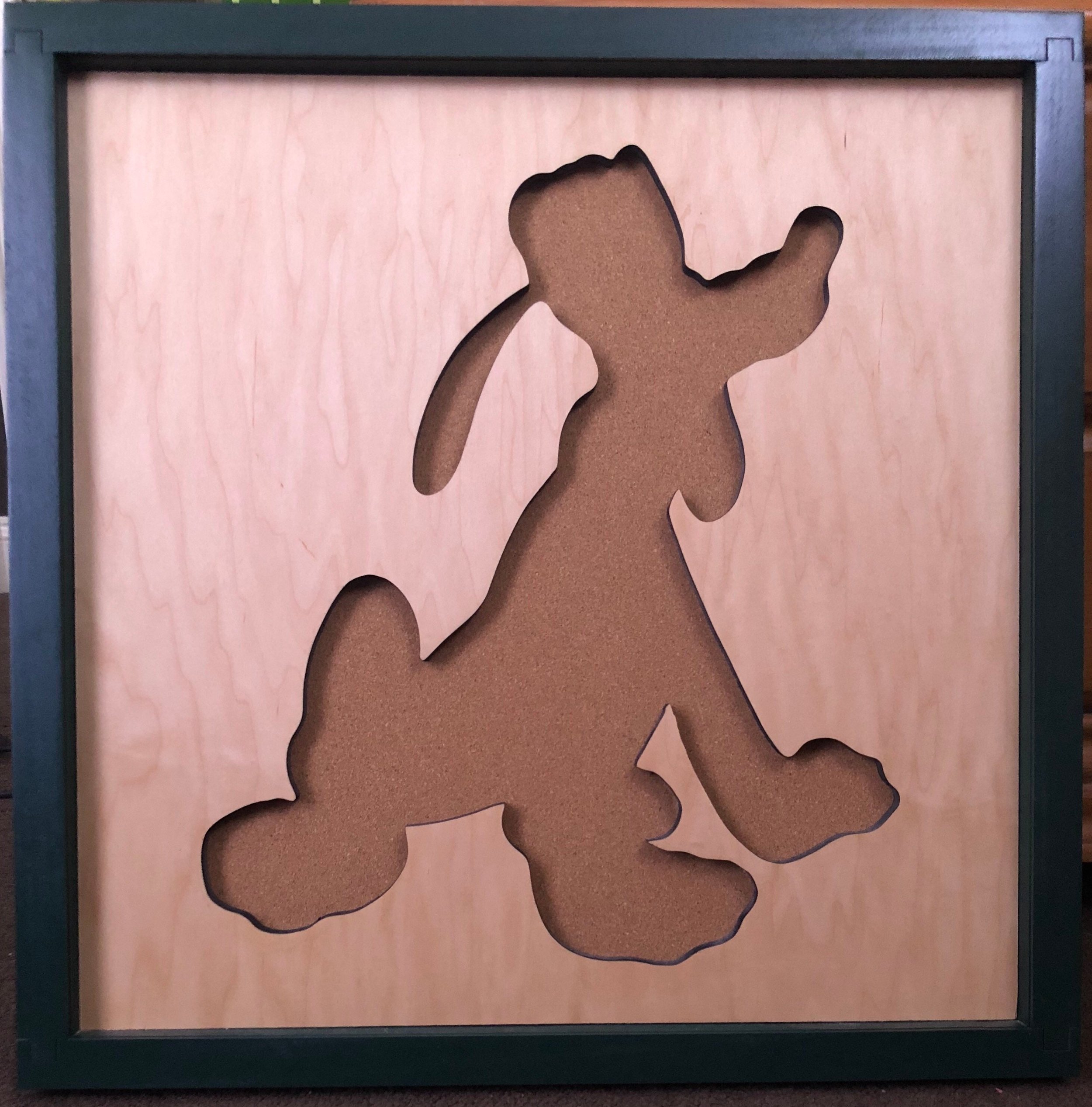 Disney Inspired Pin Display Shadowbox (Pluto), Corkboard, Cork Display