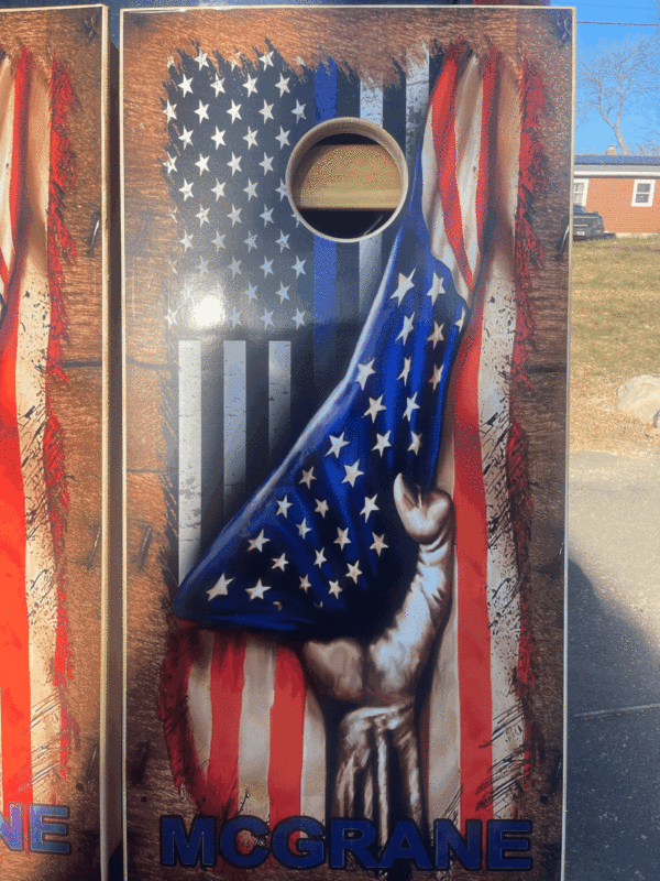 Custom Handmade Cornhole boards with custom bags