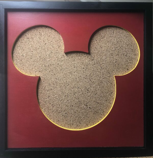 Disney Inspired Pin Display Shadowbox (Mickey), Corkboard, Cork Display