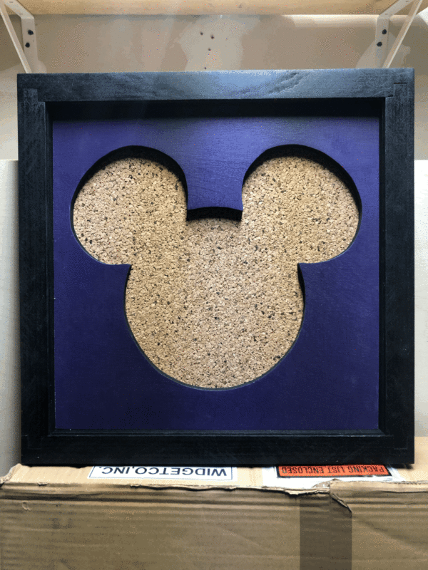 Disney Inspired Pin Display Shadowbox (Mickey), Corkboard, Cork Display