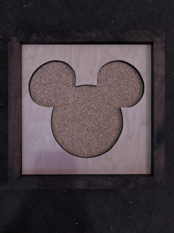 Disney Inspired Pin Display Shadowbox (Mickey), Corkboard, Cork Display