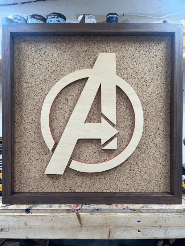 Disney Inspired Pin Display Shadowbox Avengers, Corkboard, Cork Display
