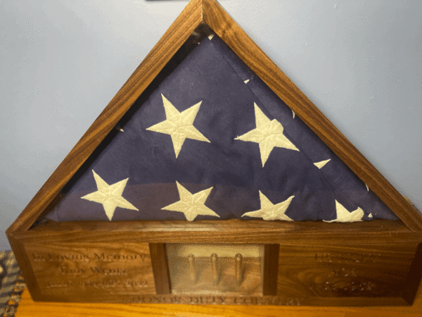 Military American Flag Display Case