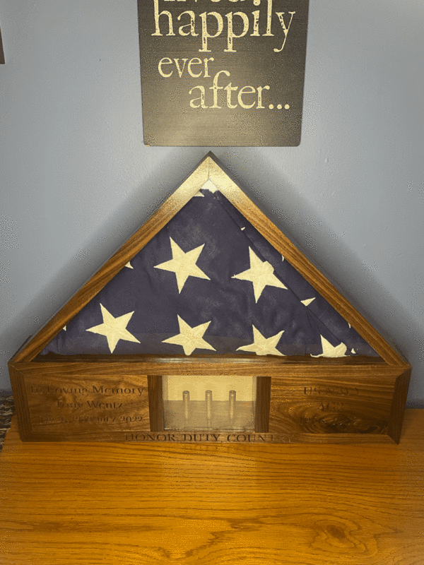 Military American Flag Display Case