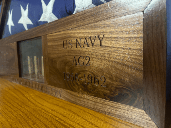 Military American Flag Display Case
